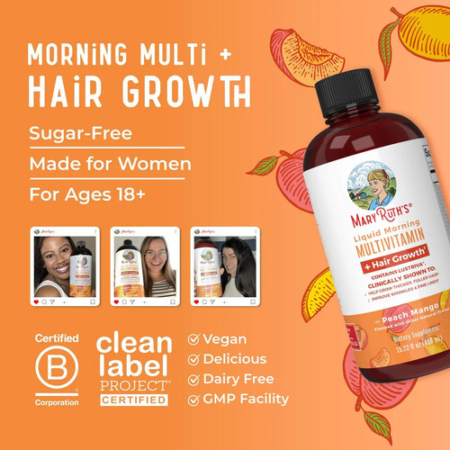 Líquido Multivitamínico Maryruths Lustriva® Growth Ca - Imagem 4