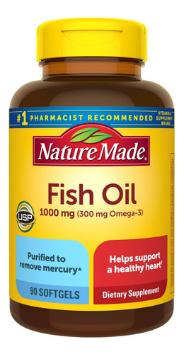 Óleo De Peixe Nature Made 1000 Mg Cápsulas Macias 3 Un.