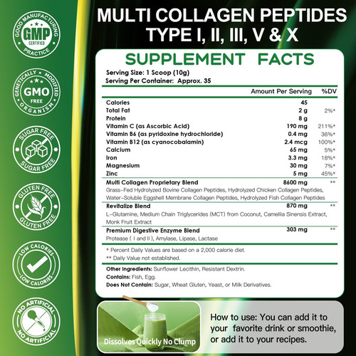 Nature Target Multi-collagen-peptides-powder Colágeno Com + - Imagem 2
