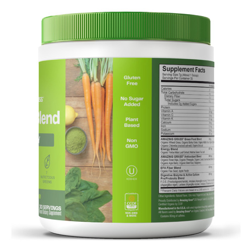 Suplemento Amazing Grass Green Superfood Energy 30 Porções - Imagem 2
