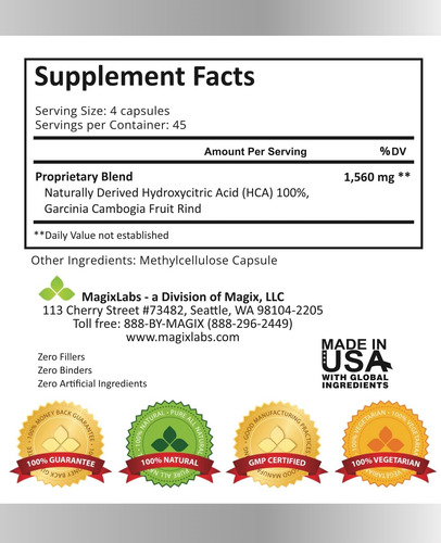 Magixlabs 100% Hca Extra Extreme Garcinia Cambogia - 100% Pu - Imagem 2