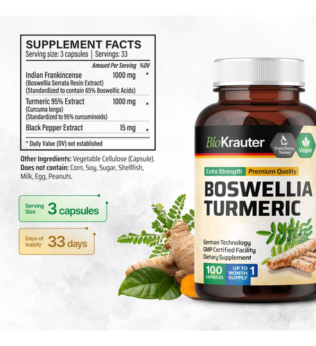 Suplemento De Cúrcuma Bio Krauter Com Cápsulas De Extrato De - Imagem 10