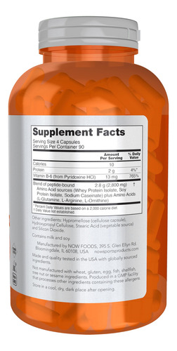 Suplemento Now Sports Nutrition Amino Complete 360 Cápsulas - Imagem 2