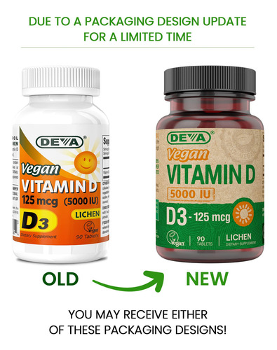Suplemento Deva Vitamina D3 5000 Ui Sunshine 125mcg Vegan - Imagem 2
