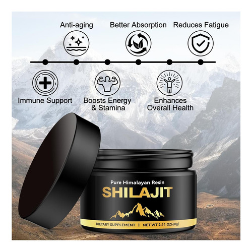 Puro Himalaia Shilajit Para Homens E Mulheres Ácido Fúlvico - Imagem 2