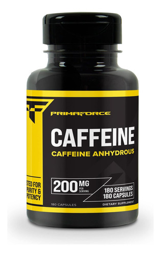 Pílulas De Cafeína Primaforce 200mg 180 Cápsulas