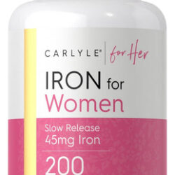 Suplemento De Ferro Carlyle Para Mulheres 45mg 200 Compr