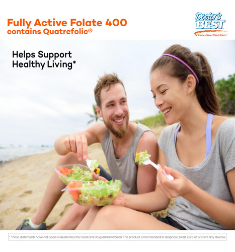 Suplemento Doctor"s Best Folato Totalmente Ativo 400 Mcg - Imagem 3