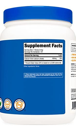Pó De Citrato De Cálcio Nutricost 05 Kg Suplemento - Imagem 3