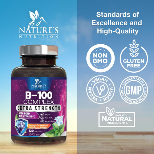 Suplemento Nature's Nutrition Super B Complex 120 Cápsulas - Imagem 13
