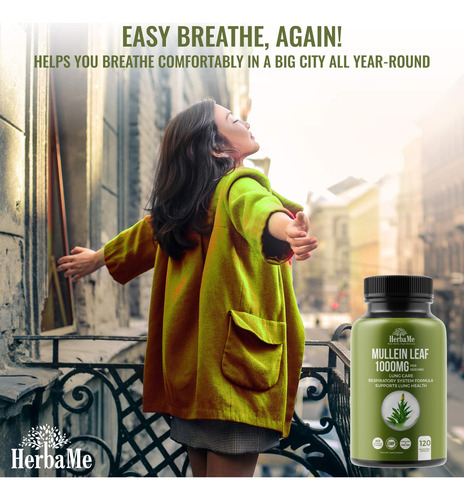 Suplemento Herbame Mullein Leaf 1000mg 120 Cápsulas - Imagem 6