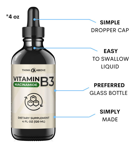 Suplemento Think Above Liquid Vitamina B3 Niacinamida 120ml - Imagem 6
