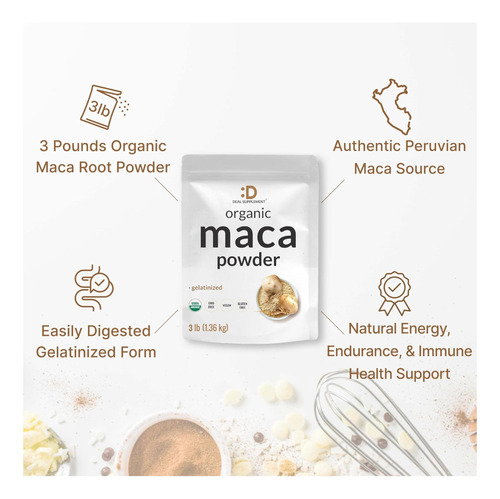 Pó De Raiz De Maca Peruana Orgânica 3 Libras - Forma Gelati - Imagem 4