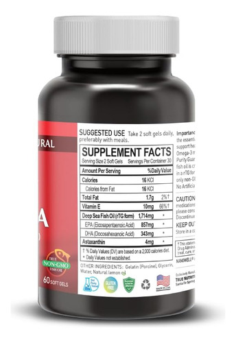 Óleo De Peixe Vermelho Omega-3 1714 Mg Suplemento Dietético - Imagem 8