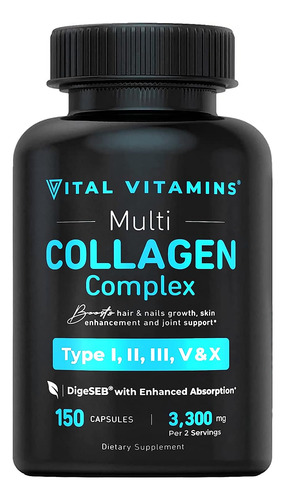 Vital Vitamins Collagen For Women & Men - Tipo I Ii Iii...