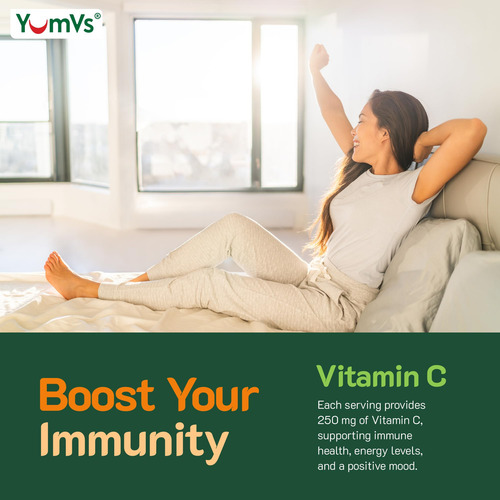Gomas De Vitamina C Yumvs Para Adultos - 250 Mg De Laranja - Imagem 7