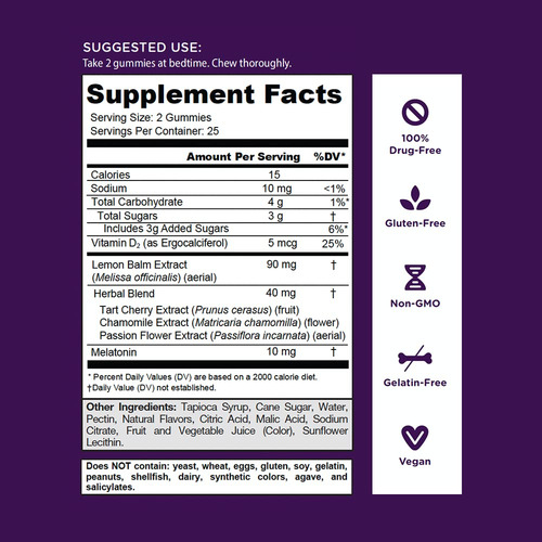 Suplemento Goli Extra Strength Sleep Gummy 10 Mg De Melatoni - Imagem 3