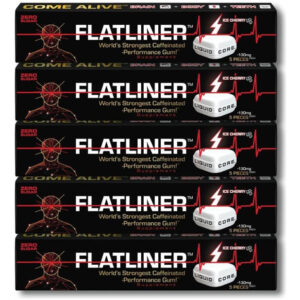 Goma De Cafeína Flatliner - Goma De Xilitol Com Açúcar Zero