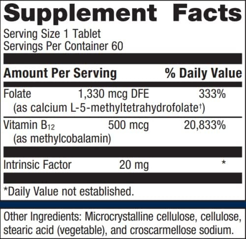 Metagenics Intrinsi-b12 Folate: Vitaminas B12 E Folato - Imagem 2