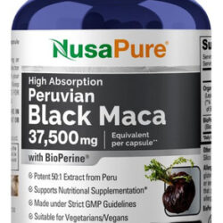 Suplemento Nusapure Black Maca Root 37.500 Mg 200 Cápsulas