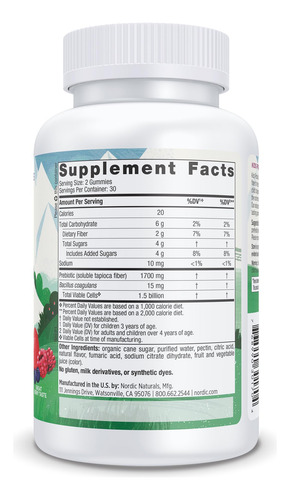 Gomas Probióticas Nordic Naturals Kids Nordic Flora 60 Quila - Imagem 4