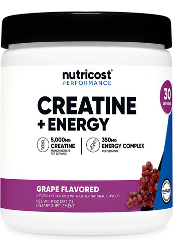 Creatina Nutrostina Com Energia 30 Porções Sabor Uva