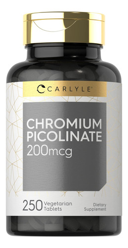 Picolinato De Cromo 200mcg 250 Comprimidos Vegetariano