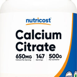 Pó De Citrato De Cálcio Nutricost 05 Kg Suplemento