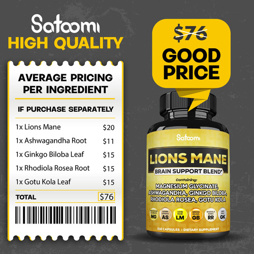 Suplemento Satoomi Lions Mane Com Cápsulas Veganas De Magnés - Imagem 7