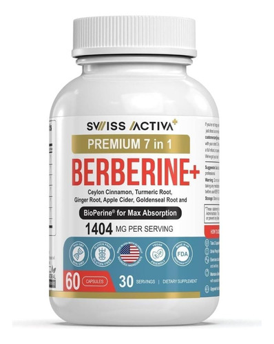 Berberina Orgânica 7 Em 1 Com Bioperina: Força Natural