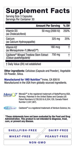 Suplemento 1md Nutrition Osteomd Bone Support 90 Cápsulas - Imagem 9