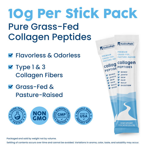 Pacotes De Peptídeos De Colágeno Protein Stick Nativepath Co - Imagem 4