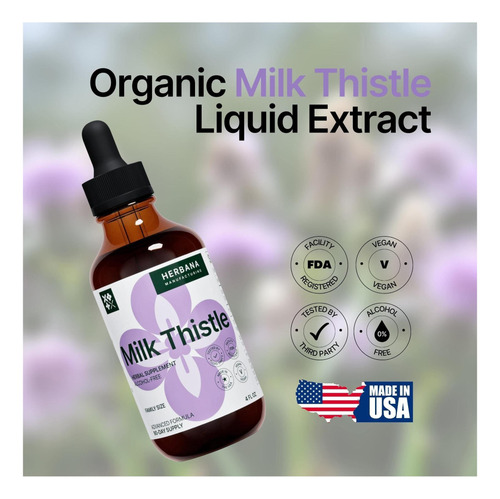 Extrato Líquido De Cardo De Leite 4 Fl Oz Suporte Natural De - Imagem 14