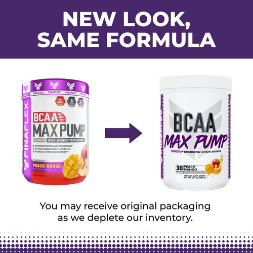 Suplemento Finaflex Bcaa Max Pump Peach Mango 300ml 30 Servi - Imagem 3