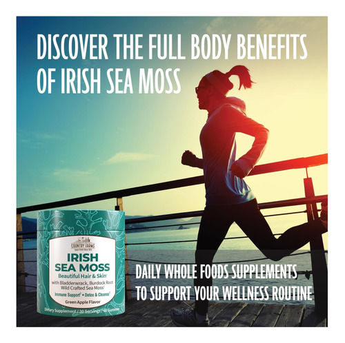 Country Farms Irish Sea Moss Gummies 2000mg Irish Moss Rai - Imagem 5