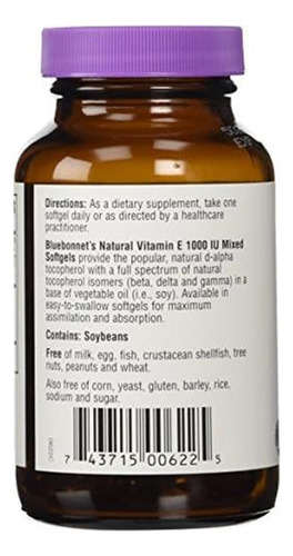 Bluebonnet Vitamina E 1000 Ui Cápsulas Macias Tocoferóis 50 - Imagem 4