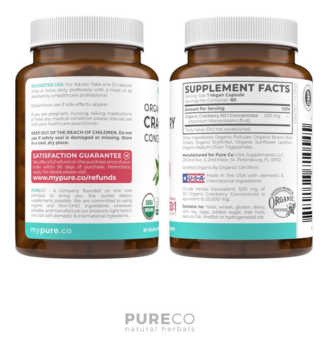 Organic Cranberry Pills - Concentrado 50:1 Equivale A 25.000 - Imagem 9