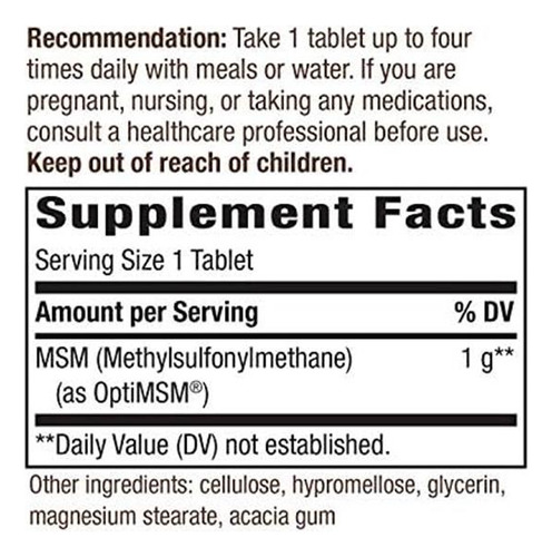 Natures Way Msm 1000 Mg Optimsm 200 Qualidade Premium - Imagem 10