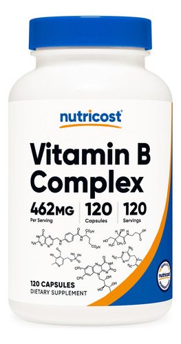 Suplemento Nutricost Vitamin B Complex 462mg 120 Cápsulas