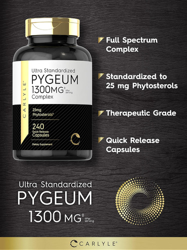 Carlyle Pygeum Padronizado 1300mg 240 Cápsulas Não Ogm - Imagem 8