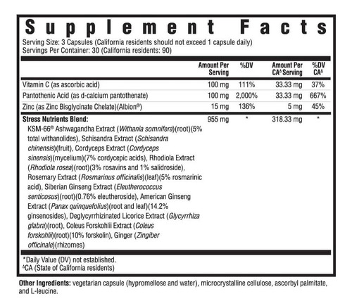 Nutrientes Para Estresse E Saúde Fórmula Balanceada - Imagem 2