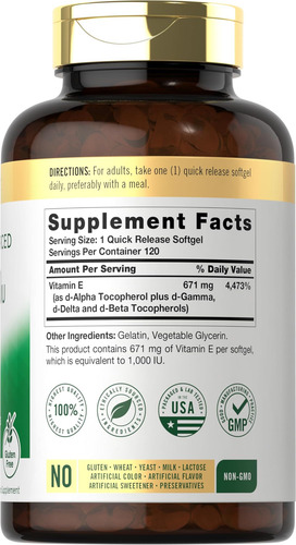 Carlyle Vitamina E Plus Tocoferóis Mistos 1000 Ui (671 Mg) - Imagem 10