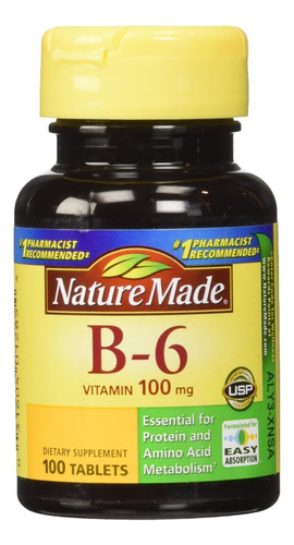 Vitamina B-6 Nature Made 100 Mg Comprimidos 100 Contagens
