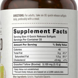 Sebo Bovino Alimentado Com Capim Carlyle 3120mg 200 Cápsul