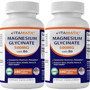 2 Pacotes De Glicinato De Magnésio Vitamático 500 Mg Por