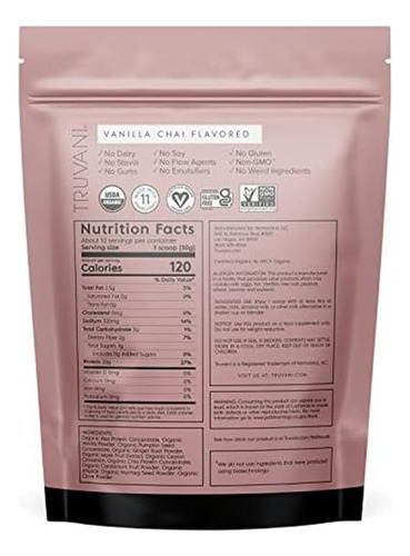 Proteína En Polvo Truvani Vainilla Chai 11 Oz - Imagem 2