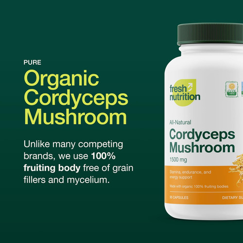 Cápsulas Orgânicas De Cordyceps (extrato De Cogumelo Cordyce - Imagem 3