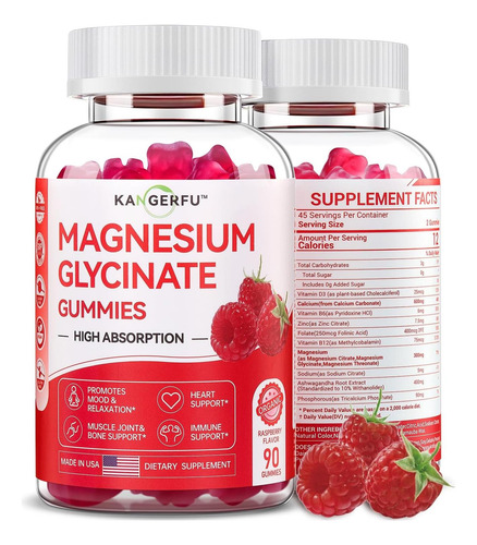 Gummies De Glicinato De Magnésio Kangerfu 300mg - Suplemento