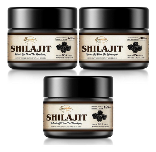 Suplemento De Resina Shilajit 30g Pacote 3 Energy Salud