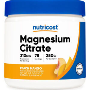 Pó De Citrato De Magnésio Nutricost (manga Pêssego 250 Gram